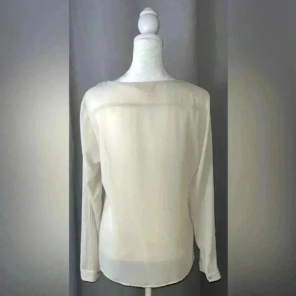 Anthropologie Lost April Ivory Blouse Women’s Size Medium - Picture 2 of 5